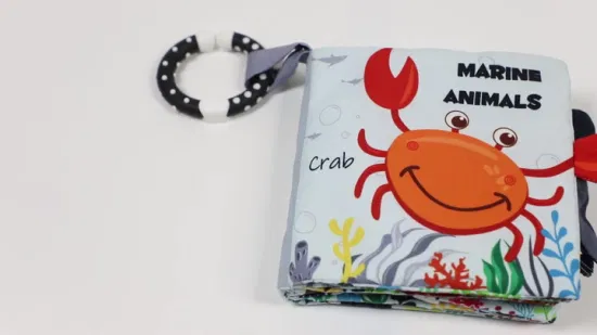 Libri di stoffa con coda di animali Suono di fruscio 3D Panno morbido Lettura Giocattoli educativi per bambini Regalo per bambini di intelligenza neonatale