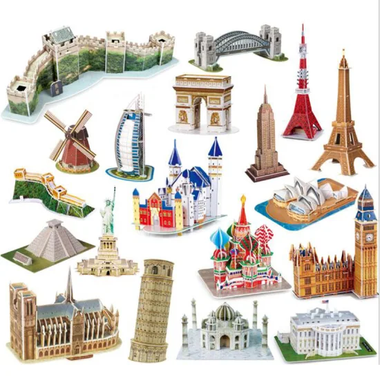 Costruzione per bambini Famoso edificio nazionale Kit modello di architettura Gioco Giocattoli educativi Puzzle 3D Giochi fai da te Puzzle 3D stadio