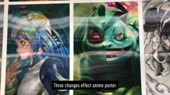 Poster flip 3D in stile anime con stampa lenticolare da 11X 17 pollici